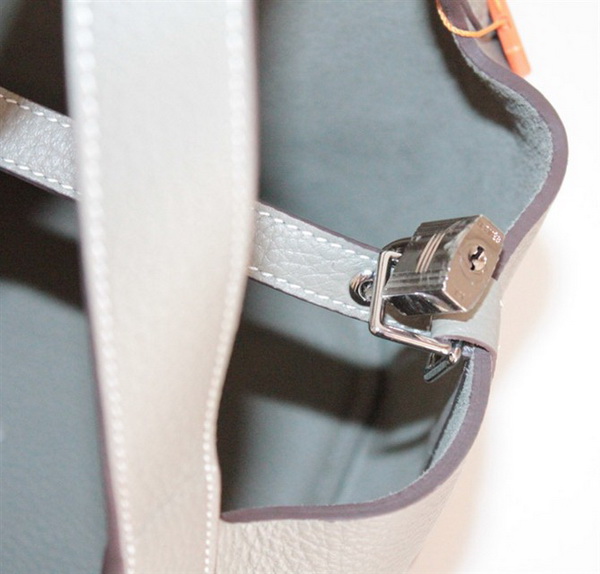 Fake & Replica Hermes Picotin Double Shoulder Bag Grey 509060